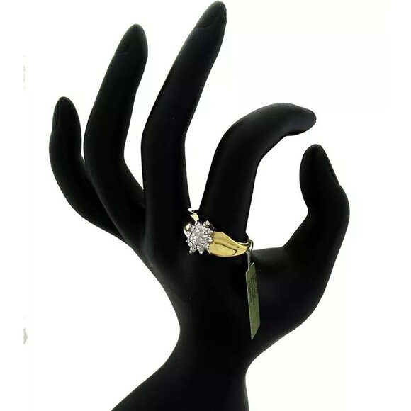 Genuine Diamond Ring 10k Yellow Gold